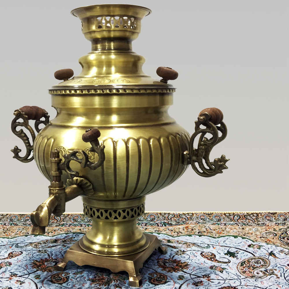 Perzische Messing Samovar Decoratieve Houtskool Theemaker 3 Liter