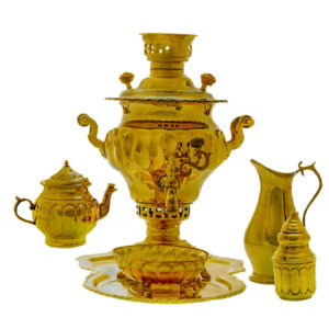 Perzische Messing Samovar Decoratieve Houtskool Theemaker 3 Liter
