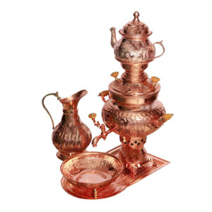 Perzische Koperen Samovar Decoratieve Houtskool Theemaker 4 Liter