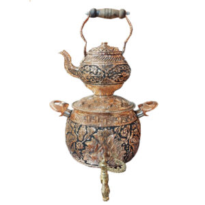 Perzische Koperen Fornuis Samovar Decoratieve Theemaker met Theepot 6 Liter