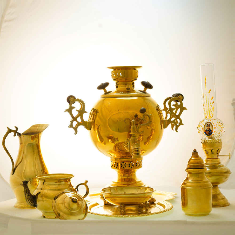 Perzische Messing Samovar Decoratieve Houtskool Theemaker 6 Liter