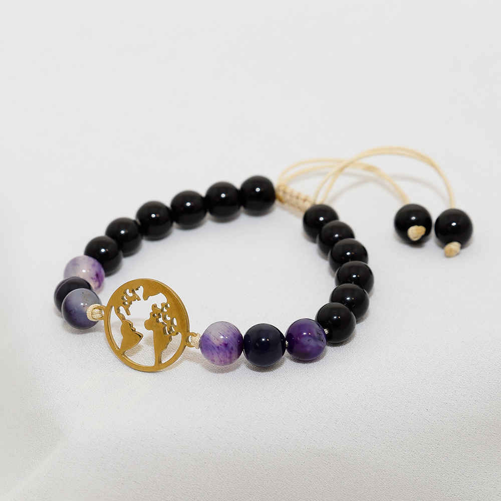 Kralenarmband voor Dames – Zwarte Agaat Ontwerp