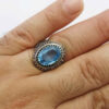 Perzische Blauwe Topaas Zilveren Ring voor Heren Foad