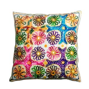 Geborduurde Kussenhoes – Light Suzani Design