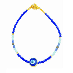 Blauwe oceaan kralenarmband met Boze Oog voor vrouwen