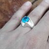 Perzische Blauwe Topaas Zilveren Ring voor Heren Dara