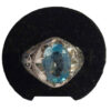 Perzische Blue Topaz Zilveren Ring voor Heren Natural