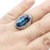 Perzische Blue Topaz Zilveren Ring voor Heren Shams