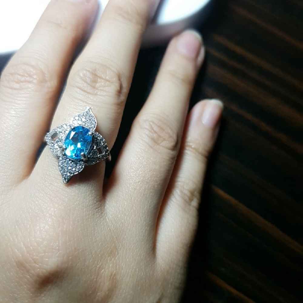 Blue Topaz Zilveren Ring voor Dames Dorna