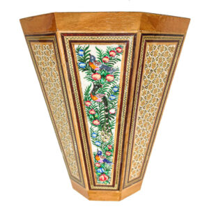 Perzische Houten Prullenbak – Khatamkari Barjasteh Ontwerp