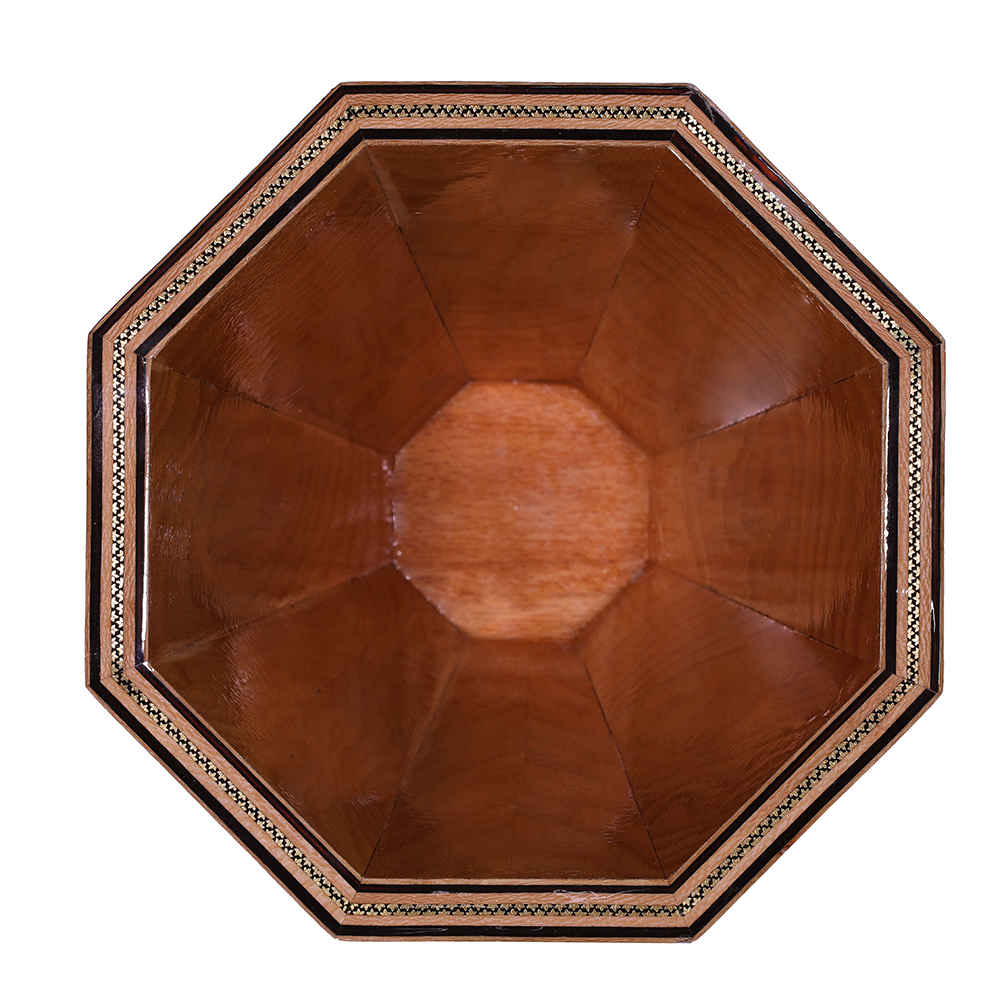 Perzische Houten Prullenbak – Khatamkari Geometrisch Ontwerp