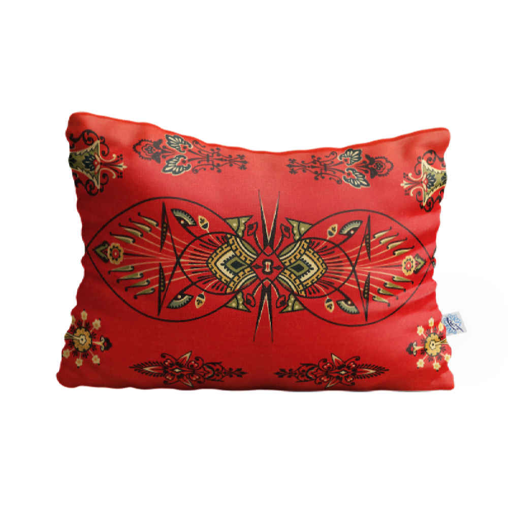 Fluwelen Kussen Model Fara – Traditioneel Oranje (Set van 2)