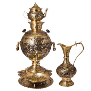 Perzische Messing Samovar Decoratieve Houtskool Theemaker 3 Liter