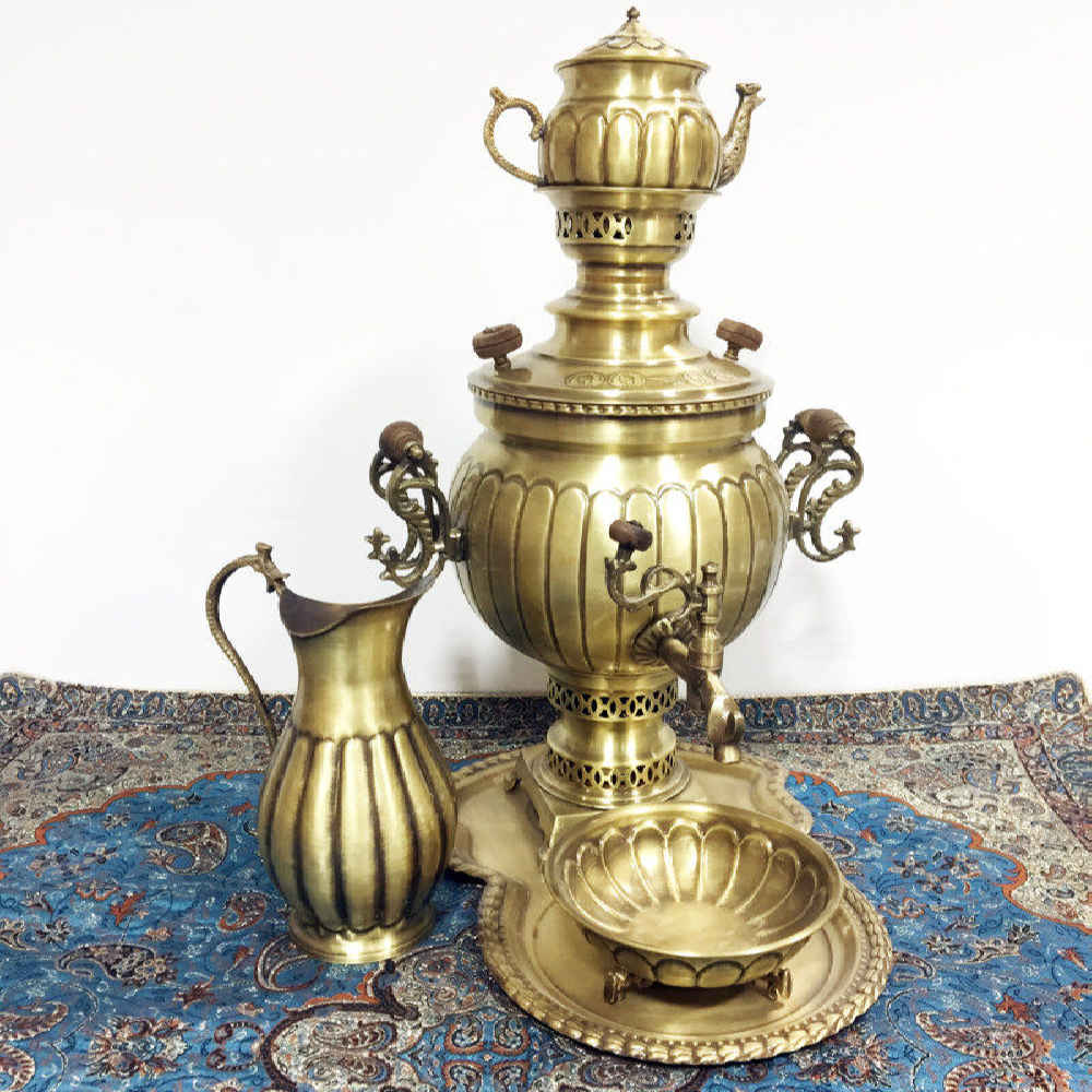 Perzische Messing Samovar Decoratieve Houtskool Theemaker 6 Liter