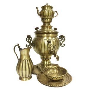 Perzische Messing Samovar Decoratieve Houtskool Theemaker 6 Liter