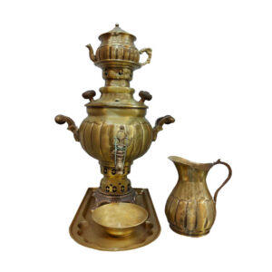 Perzische messing samovar decoratieve houtskool-theemaker 1 liter