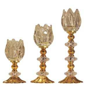 Perzische Kristallen Kandelaar Tulpvormig Set van 3