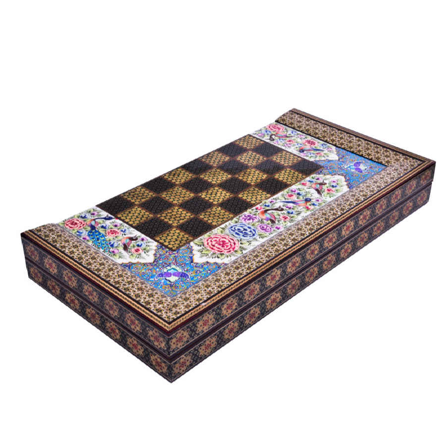 Perzisch Khatamkari Houten Schaakbord Model Jalal