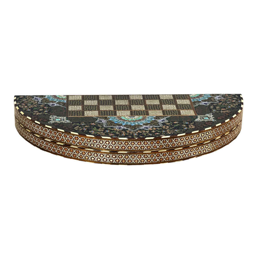 Perzisch Marqueterie Schaakbord Model Rond
