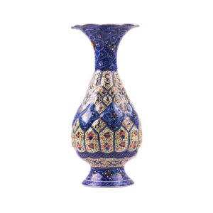 Decoratieve Koperen Vaasje Handbeschilderd met Perzische Minakari Emaille Samin