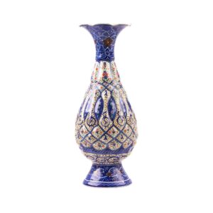 Decoratieve Koperen Vaasje Handbeschilderd met Perzische Minakari Emaille Saye
