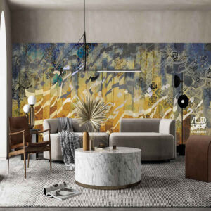 Perzische kalligrafie behang model Bekhand voor moderne interieurs