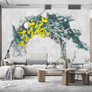 Perzische kalligrafie behang model Del voor moderne interieurs