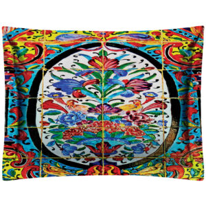 Perzische fluwelen kussensloop – Rana model blauw (2x)