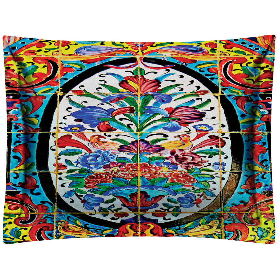 Perzische fluwelen kussensloop – Rana model blauw (2x)