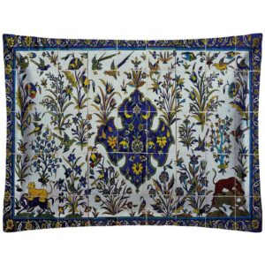Perzische fluwelen kussensloop – Zohreh model blauw (2x)