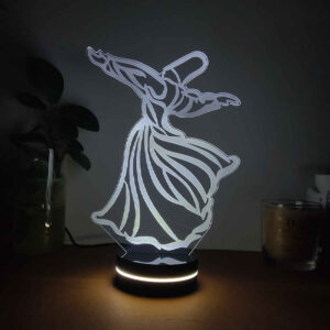 Perzisch 3D LED Nachtlampje – Soefi Sama Dans Design