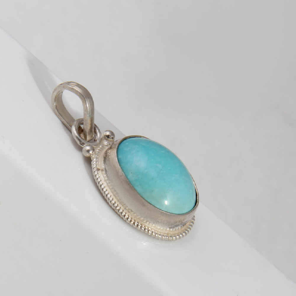 Perzische Zilveren Hanger met Turkoois Edelsteen Laleh