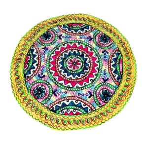 Handgeborduurd Rond Tafelkleed Model Zon