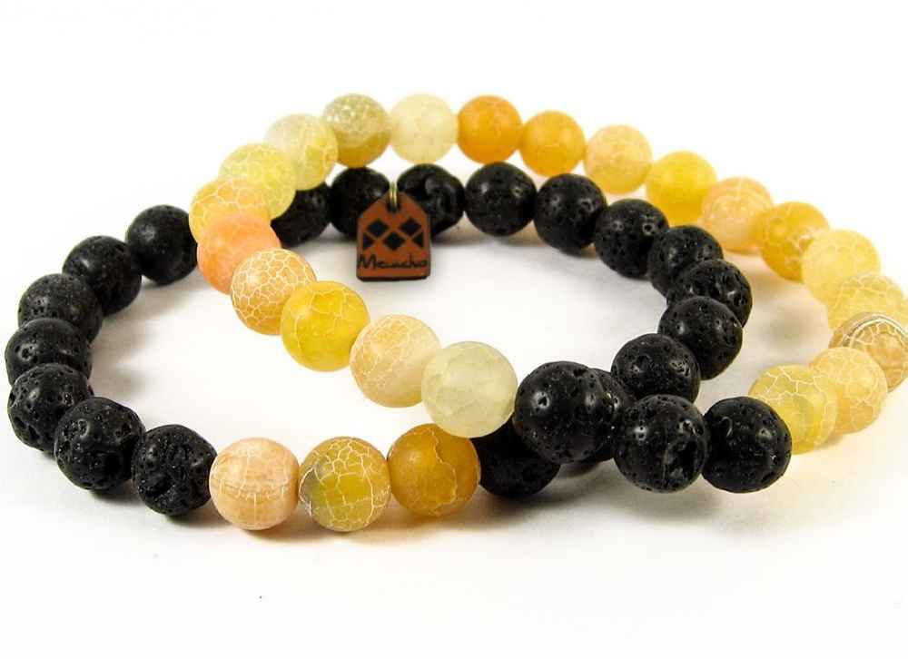 Set van 2 Kralenarmbanden – Model Khorshid – Gele Steen