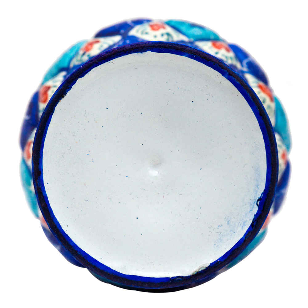Set van 2 decokoperen vazen, handbeschilderd met Perzisch Minakari-email, Sarahi-geometrie-patroon