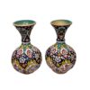Set van 2 deco-aardewerkvazen, handbeschilderd met Perzisch Minakari-email voor een traditionele bloemenpresentatie