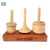 Set van 3 Elegante Perzische Houten Tollen – Traditioneel Speelgoed