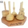 Set van 5 Traditionele Perzische Houten Tollen – Handgemaakt