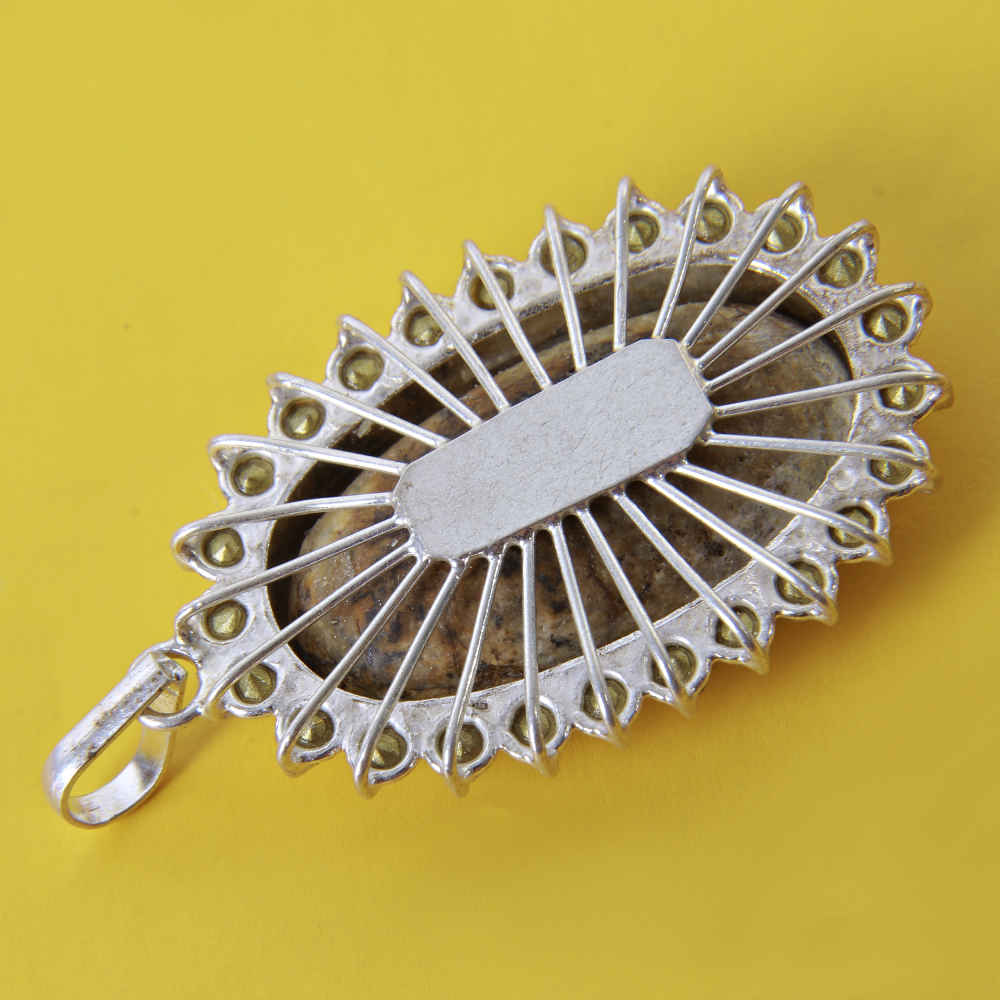 Perzische Zilveren Hanger met Turkoois Edelsteen Maha