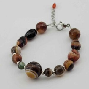 Bruine kralenarmband met Soleimani agaat voor vrouwen