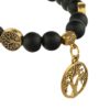 Zwarte kralenarmband met Levensboom voor vrouwen