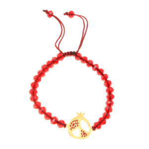 Kralenarmband voor Dames – Rood Granaatappel Ontwerp