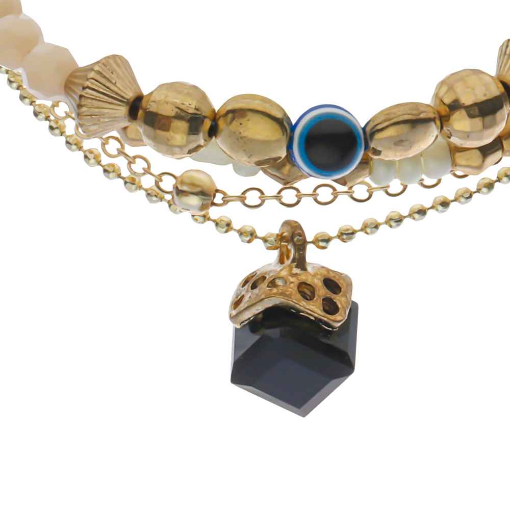Kralenarmband voor Dames – Wit Blauwe Oog Ontwerp