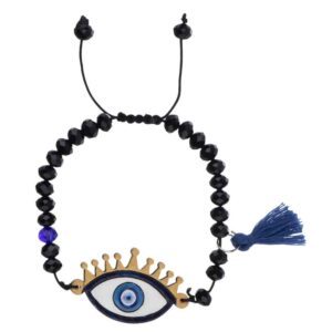 Kralenarmband voor Dames – Zwart Blauwe Oog Model