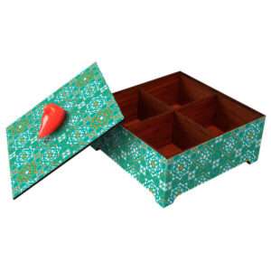 Blauwe Houten Laya Snoepdoos Organizer