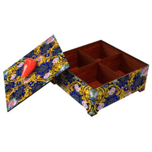 Raika Houten Snoepdoos Organizer – Blauw Kunstzinnig Design