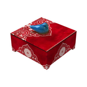 Roya Houten Snoepdoos Organizer – Rood Kunstzinnig Design