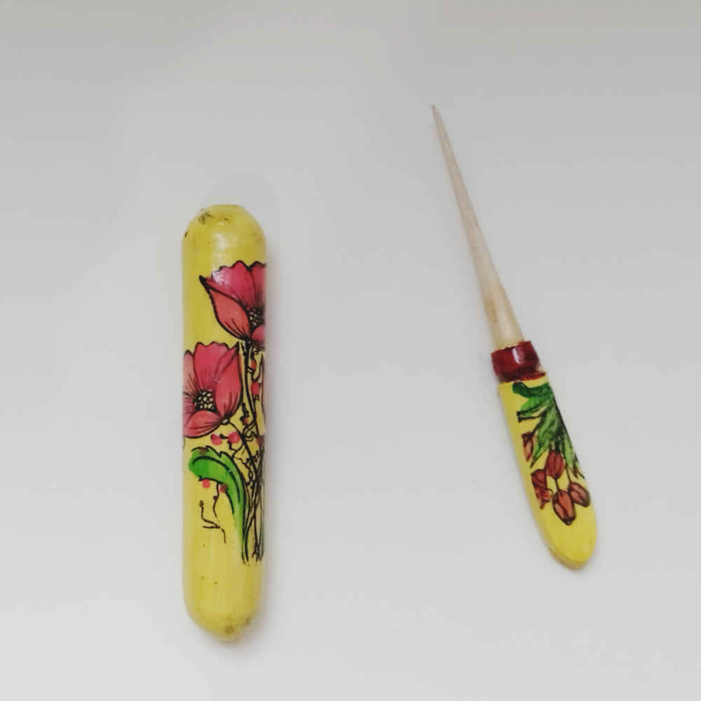 Perzische Surma Dani Container voor het Bewaren van Kohl van Hout Rasta (x2)