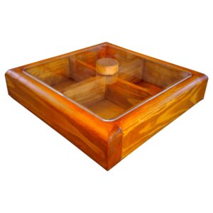 Luxe handgemaakte houten organizer voor noten & snoep