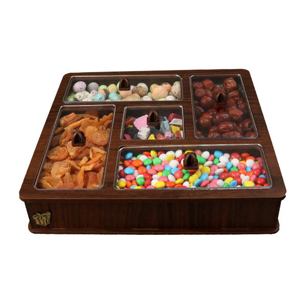Mahsa Houten Noten- & Snoep-Organizer – Multi-sectie opbergbox